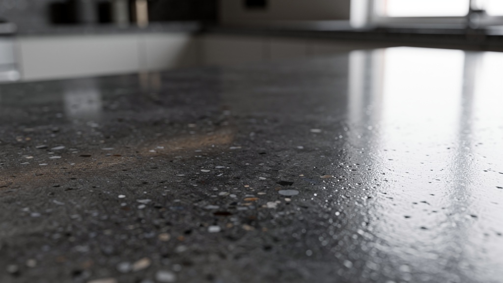 Dark charcoal concrete countertop