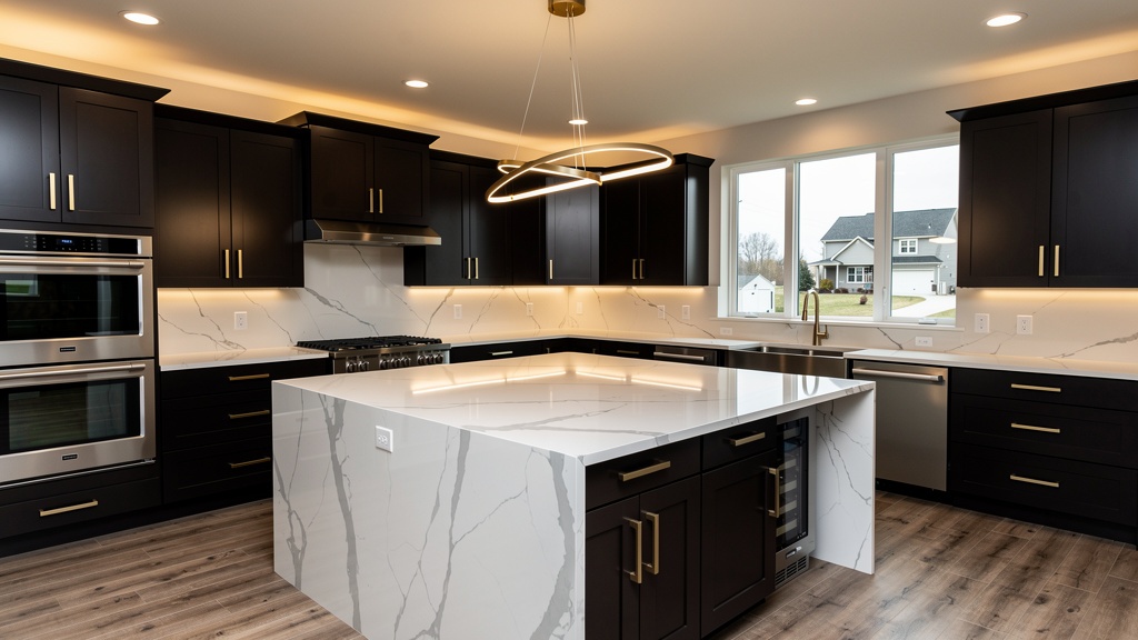 Epoxy marble finish kitchen countertop Des Moines
