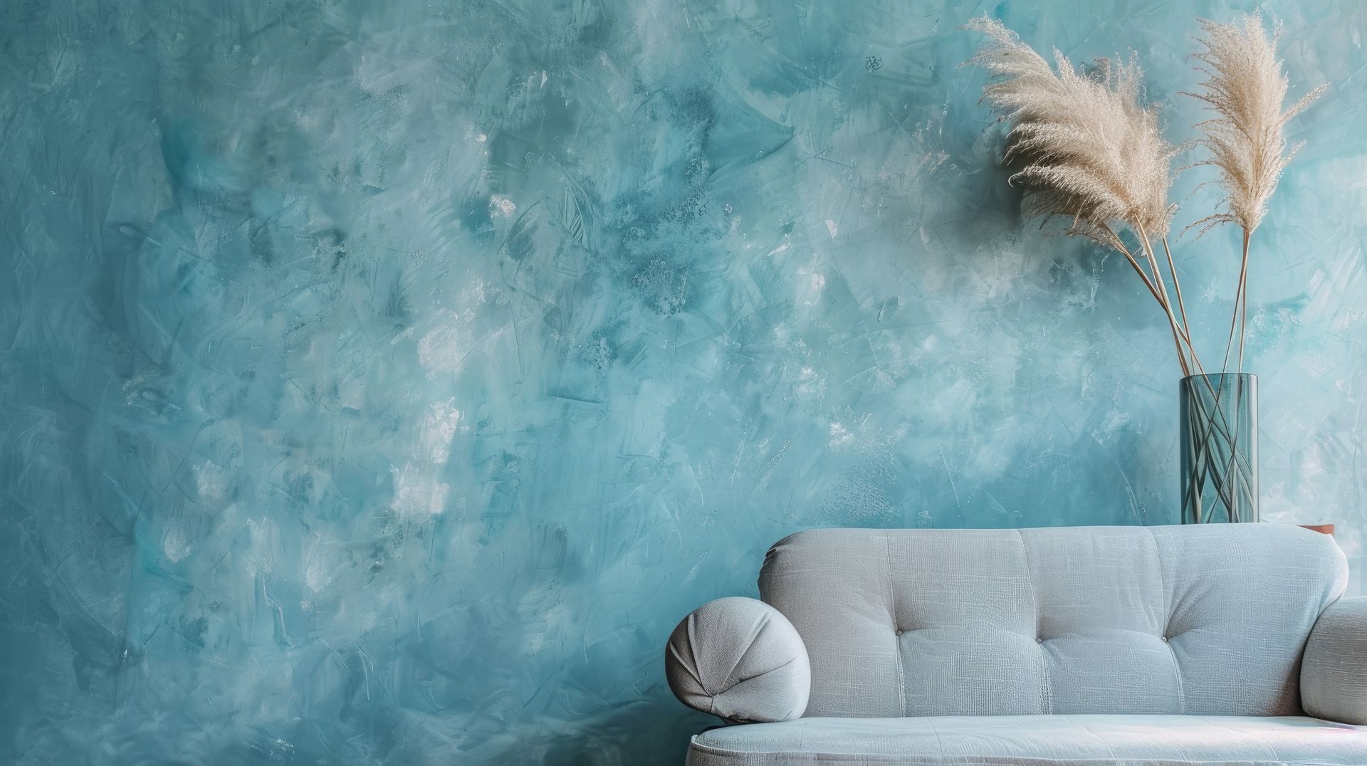 Polished Venetian plaster dining room accent wall